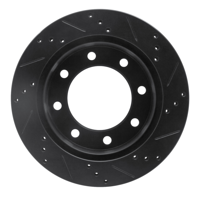 Ford F-250 Super Duty Brake Rotor (1) - Rear Left - R1 Concepts - Drilled & Slotted - Black - `99-`05